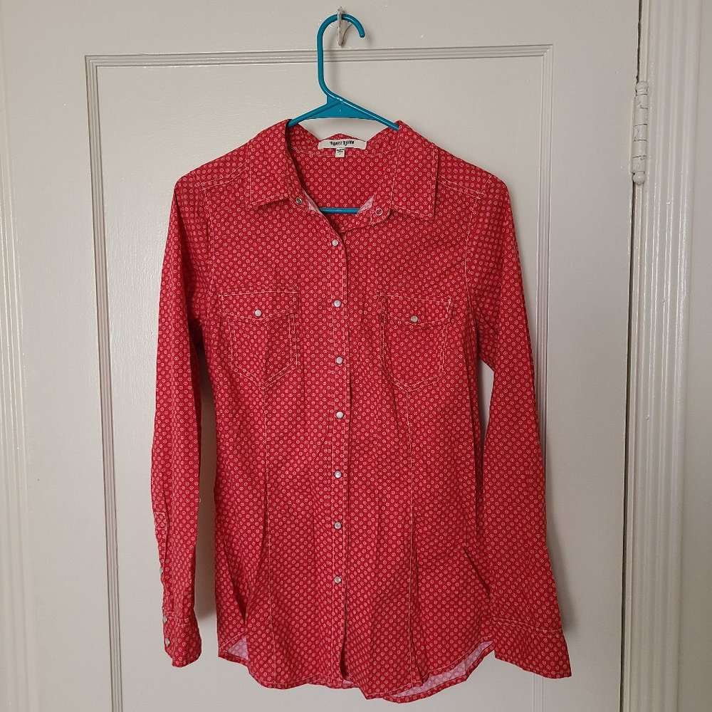 Strawberry Red Button Down